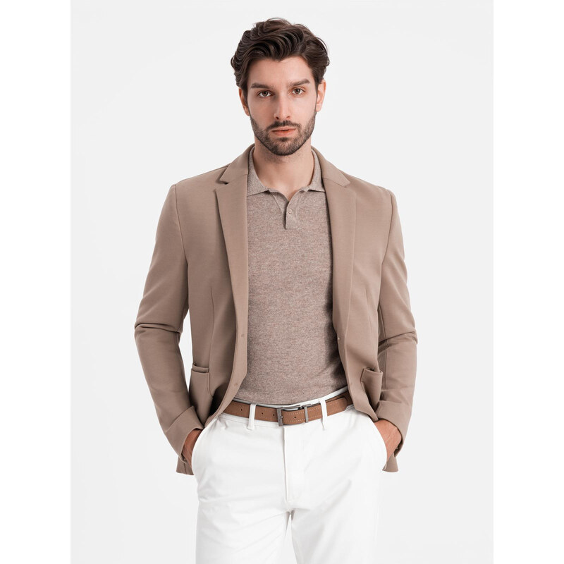 Ombre Mens jacket with patch pockets - dark beige 57777176