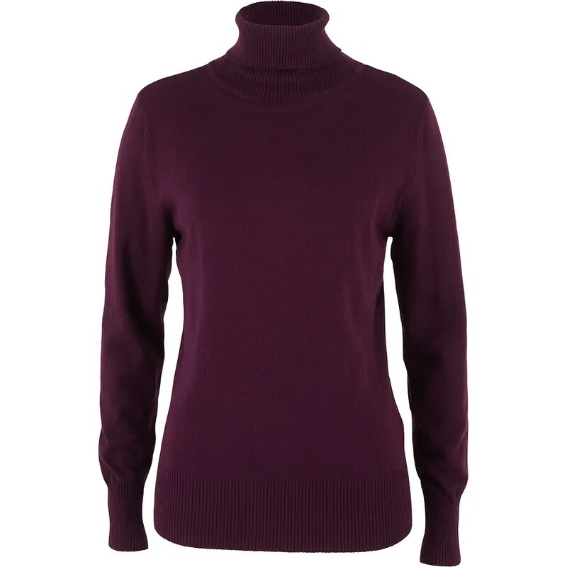 bonprix Rolák, jemne pletený, farba fialová 44742103