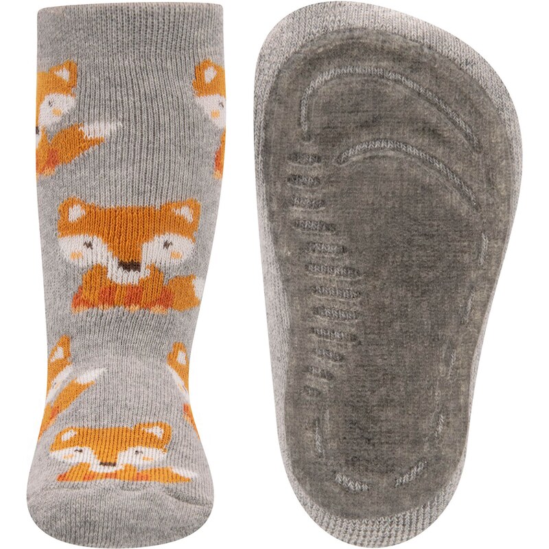 EWERS Ponožky Fuchs sivá / tmavooranžová / šedobiela 61272435