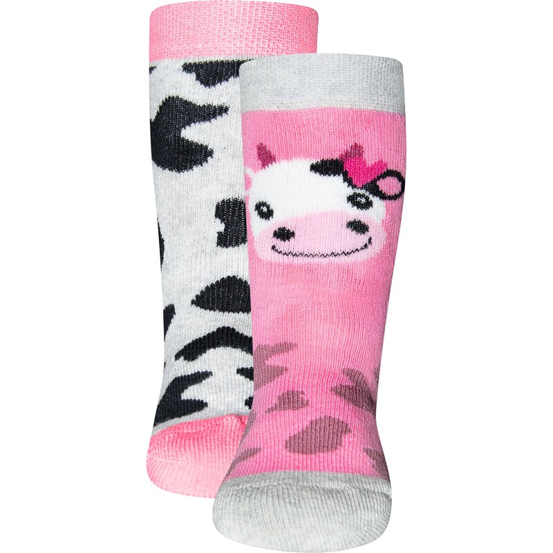EWERS Ponožky Kuh sivá / staroružová / čierna / šedobiela 61947113
