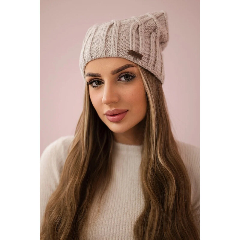 K-Fashion Milano fleecová čiapka K203 svetlo béžová 44560770