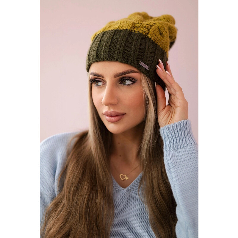 K-Fashion Paris fleecová čiapka K212 kivi+khaki 44560823