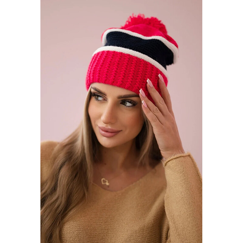 K-Fashion Kinga dámska čiapka K297 pink neon+green 44561346