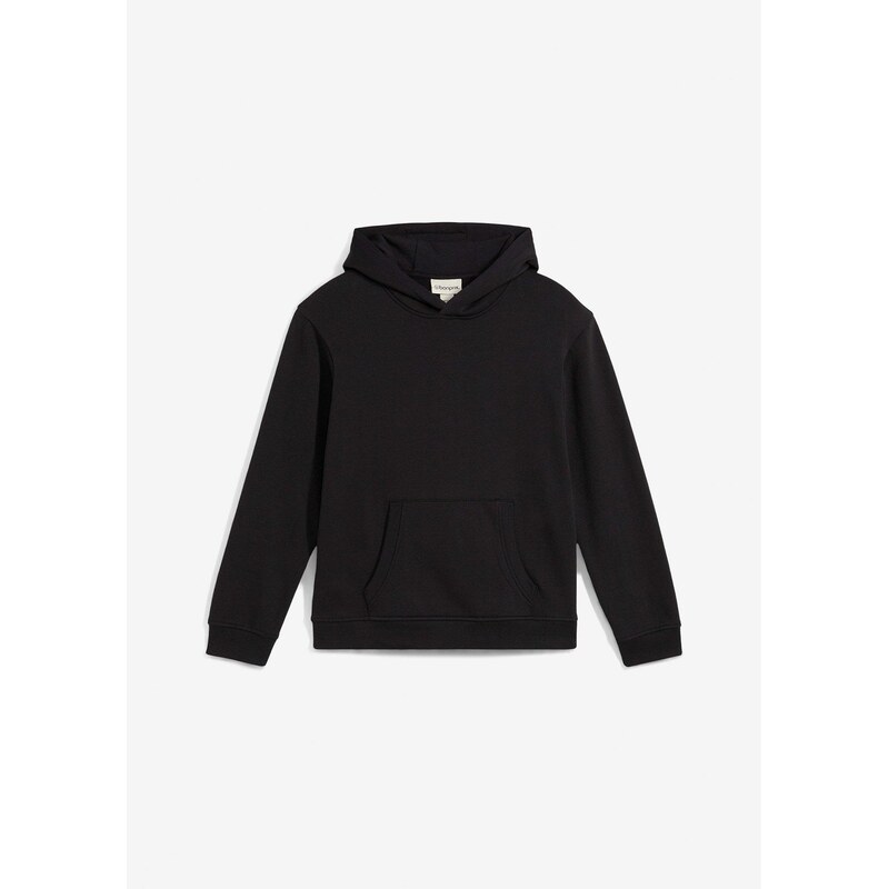 bonprix Mikina s kapucňou z mäkkého mixu bavlny, farba čierna 61305787