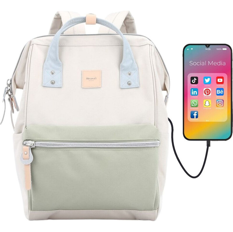 BASIC Himawari Smotanovo-zelený dámsky batoh s vreckom na notebook a 65151245