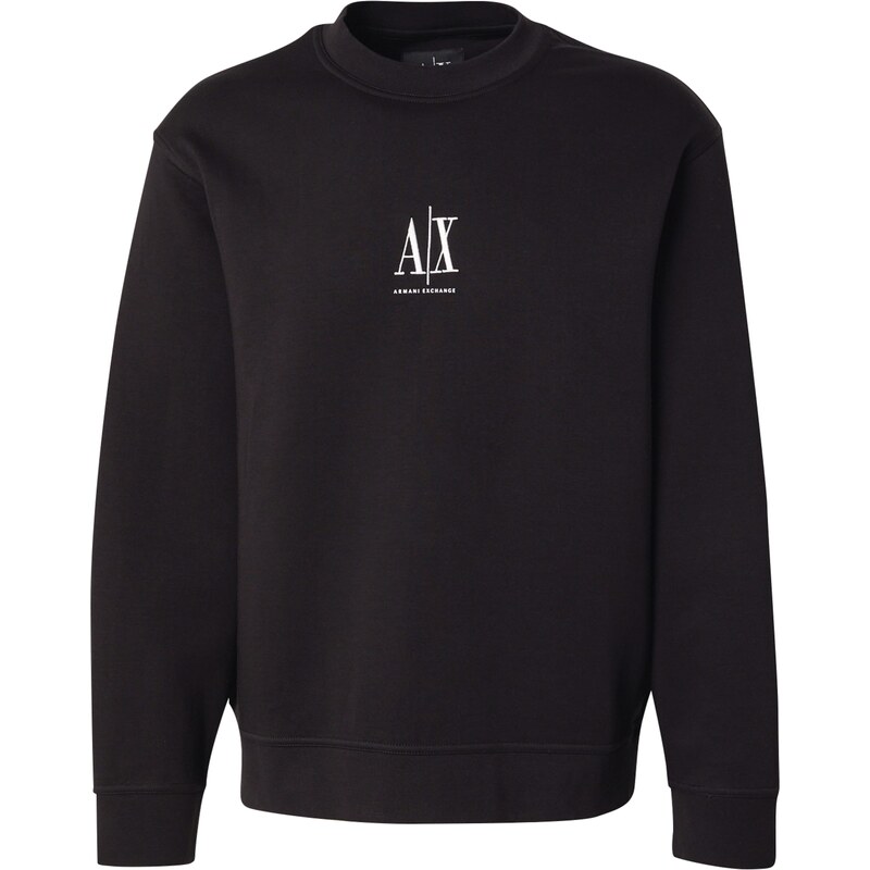 ARMANI EXCHANGE Mikina Felpa čierna / biela 61334754