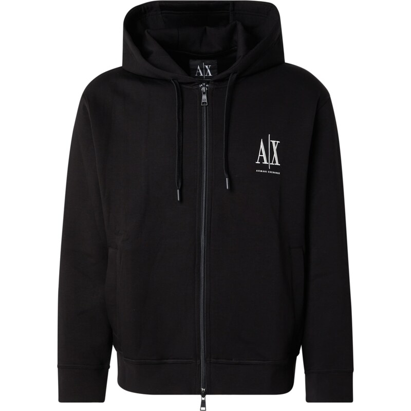 ARMANI EXCHANGE Tepláková bunda čierna / biela 61334777