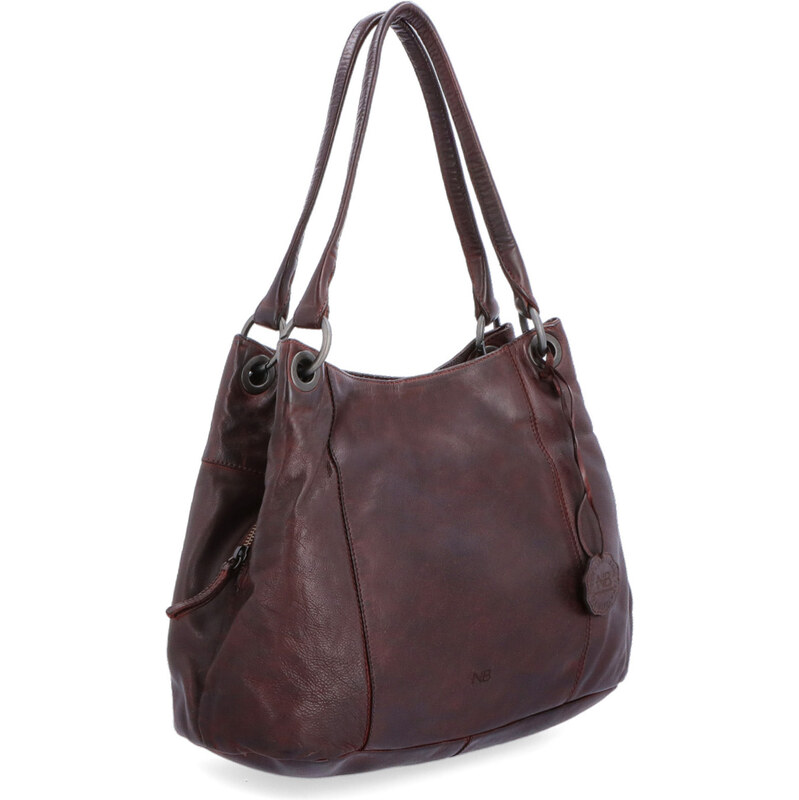 Kožená kabelka cez rameno Noelia Bolger vínová NB 2063 BO 64020019