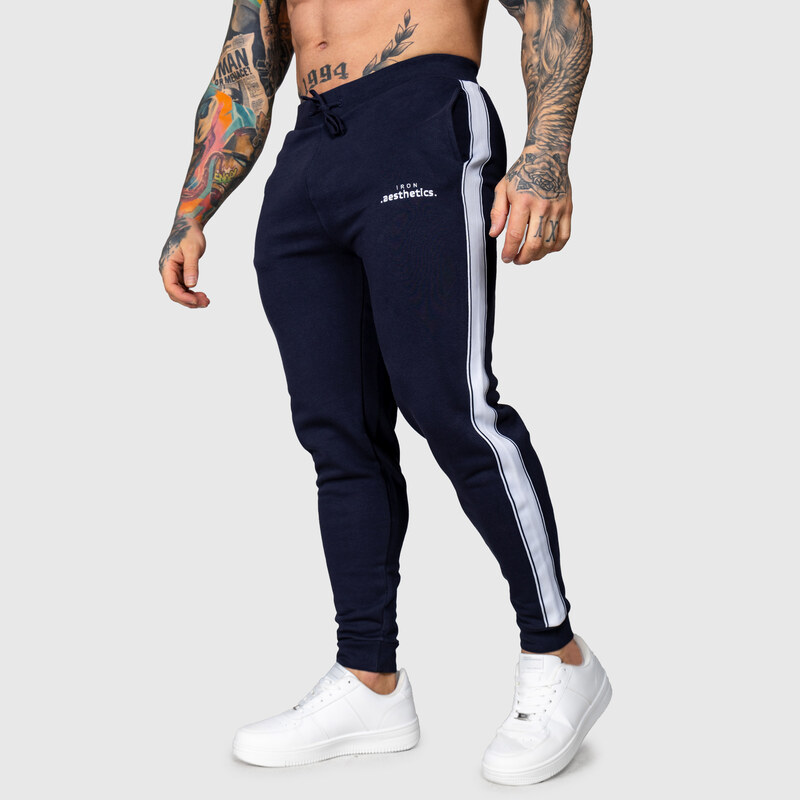 Jogger tepláky Iron Aesthetics Strips, navy 61415922