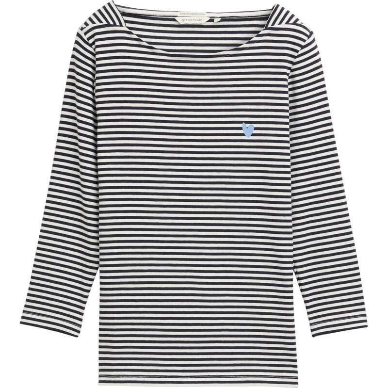 TOM TAILOR Tričko námornícka modrá / svetlomodrá / biela 62002431