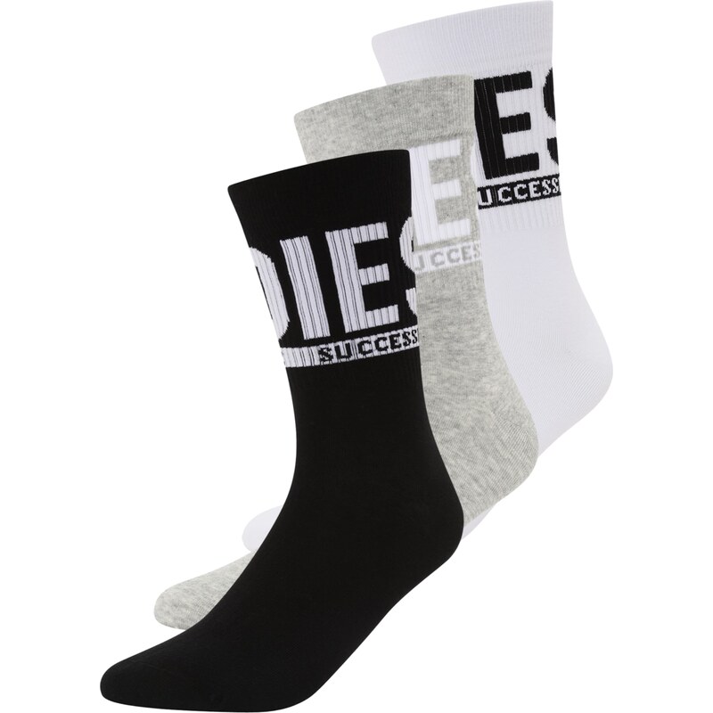DIESEL Ponožky SKM-RAY sivá melírovaná / čierna / biela 64864733