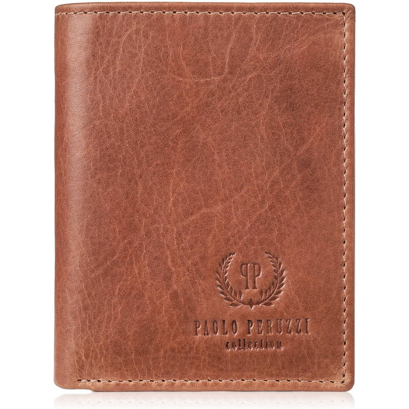 Paolo Peruzzi Malá pánska kožená peňaženka classic AY-09-CG | koňaková 61469430