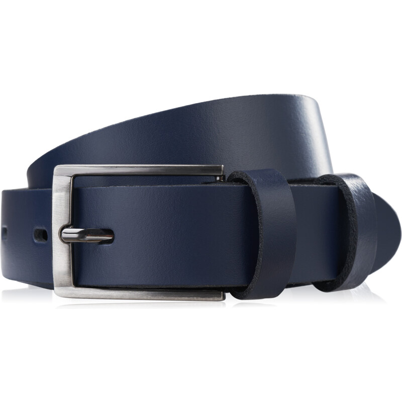 Paolo Peruzzi Pánsky tmavomodrý kožený opasok s prackou 110 cm | 62942569