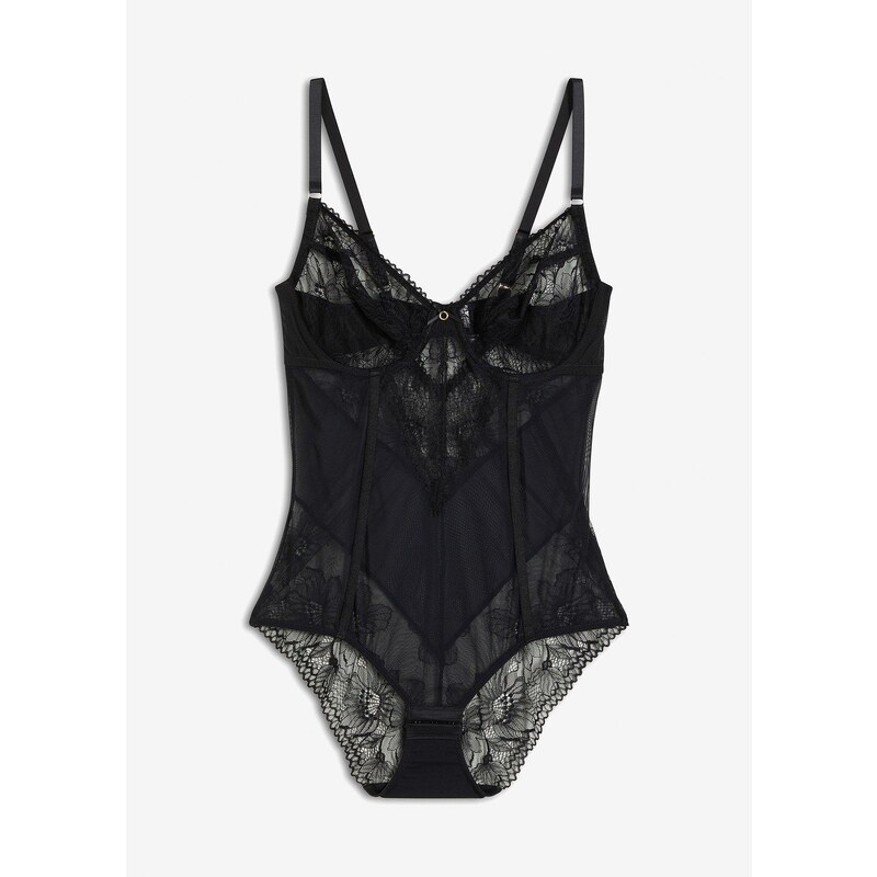 bonprix Body s kosticami, farba čierna 61469672