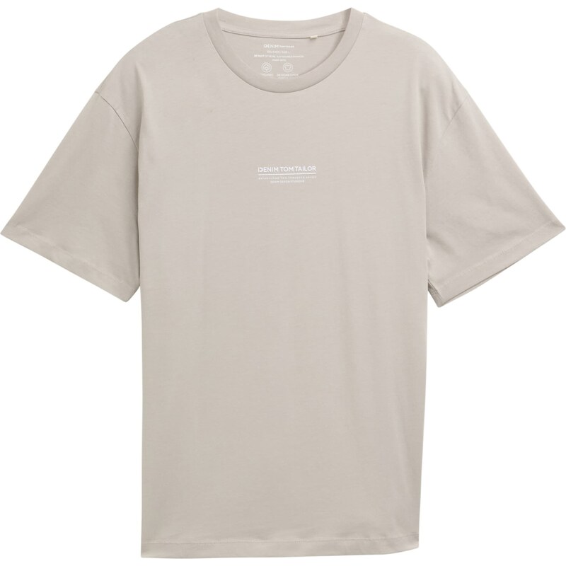 TOM TAILOR DENIM Tričko sivobéžová / biela 61984924