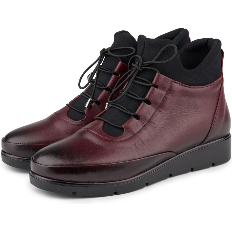 Vlnka Dámske kožené členkové zateplené tenisky Manon červená veľkosti 65798896