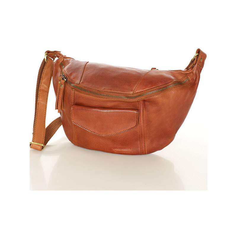 MARCO MAZZINI Veľká dámska kožená kabelka cez rameno s vreckami | 61479214