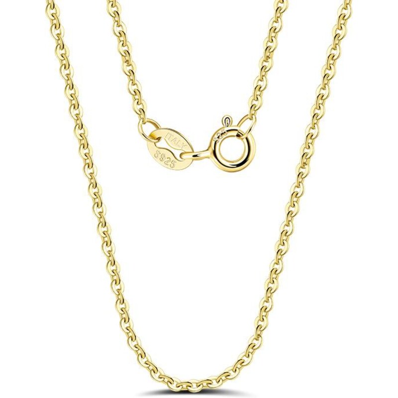 MAJYA Strieborná retiazka BENNO 40 cm | šírka 1 mm pozlátená 11403 64582342