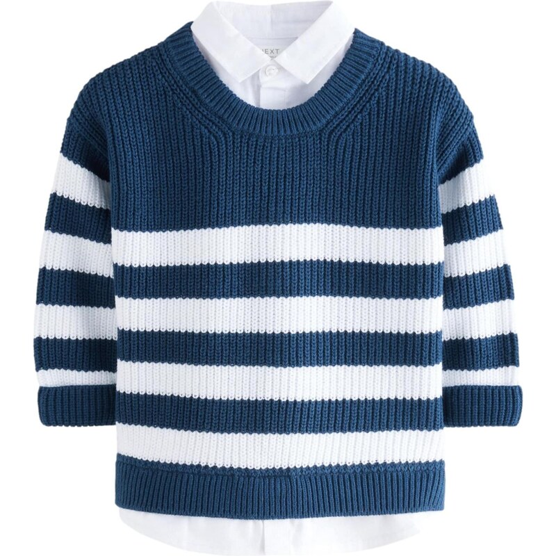 Next Sveter námornícka modrá / biela 62250463