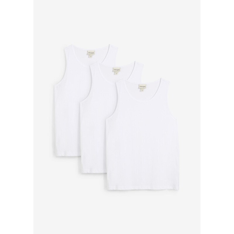 bonprix Tielko (3 ks v balení), farba biela 61520575
