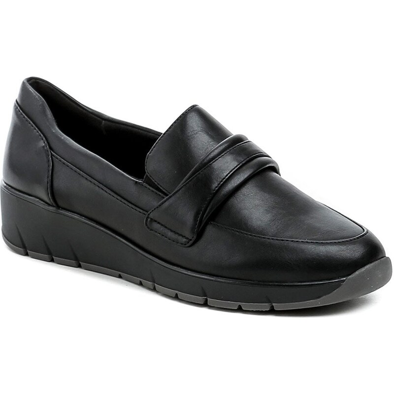 Jana 8-24666-43 čierne dámske mokasíny šírka H 61531878