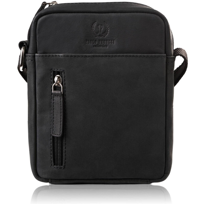 Paolo Peruzzi Pánska kožená taška cez rameno malá AY-05-HBL | čierna 61531888