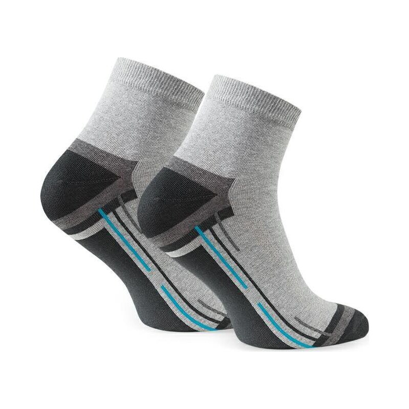 BASIC Sivé pánske športové členkové ponožky Art. 054 E323, GRAY 61532055