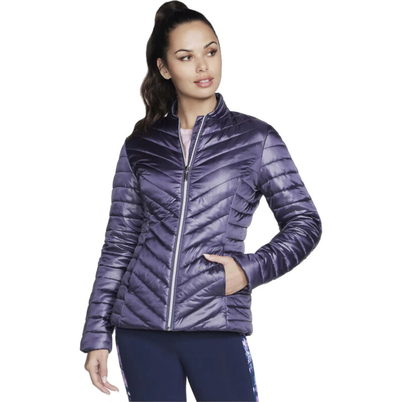 Fialová dámska bunda Skechers GO Shield Shine Jacket JA150-PRCC 61532081