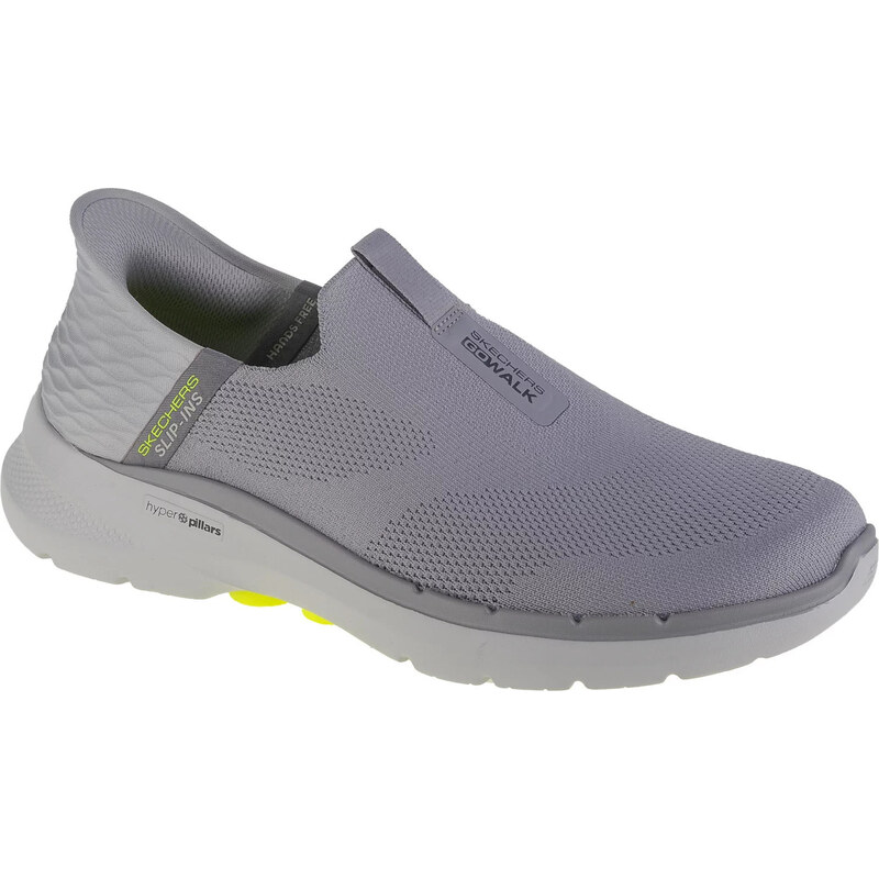 Sivé pánske tenisky Skechers Go Walk 6 - Easy On 216278-GRY 61532089
