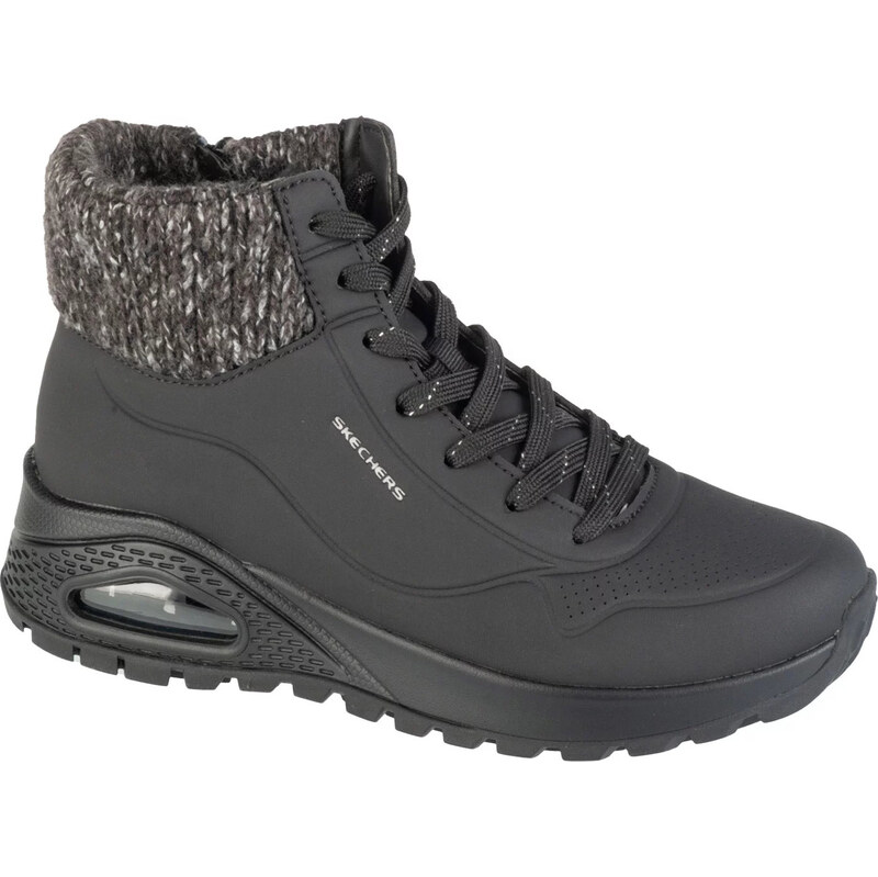 Čierne dámske zimné členkové tenisky Skechers Uno Rugged - Darling 61532129