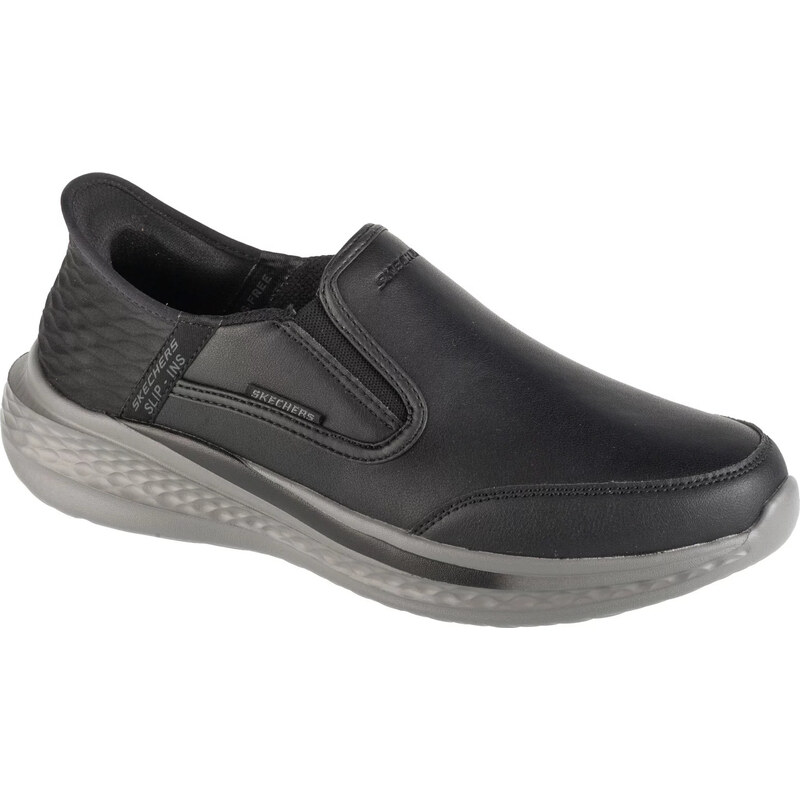 Čierne pánske kožené tenisky Skechers Slip-Ins: Slade 205237-BLK 61532146