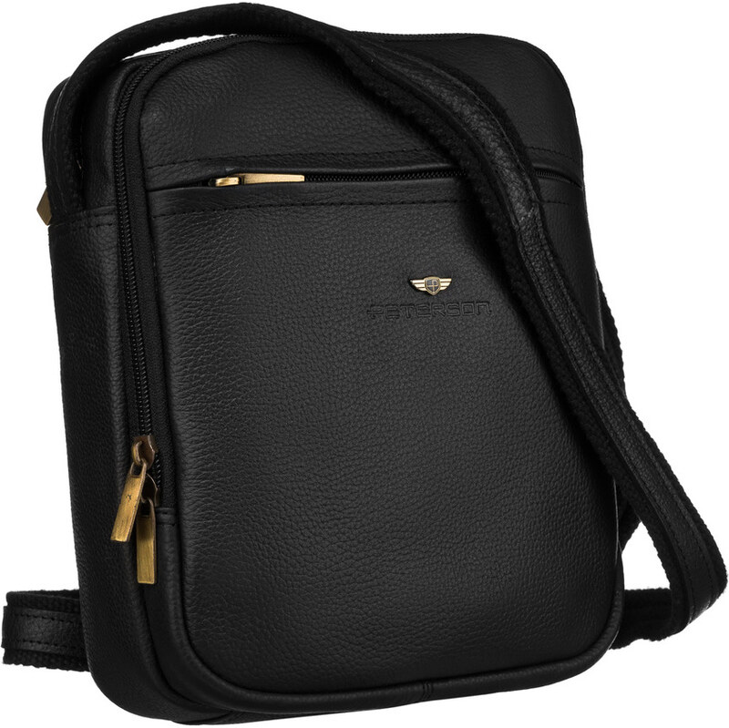 Peterson Elegantná pánska čierna taška cez rameno PTN 8021-3-NDM 61532200