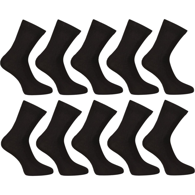 10PACK ponožky Nedeto členkové bambusové čierne (10PBK01) 60597493