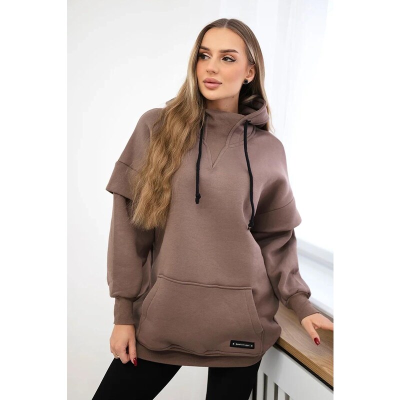 MladaModa Zateplená mikina s klokaním vreckom a kapucňou model 69426 36429294