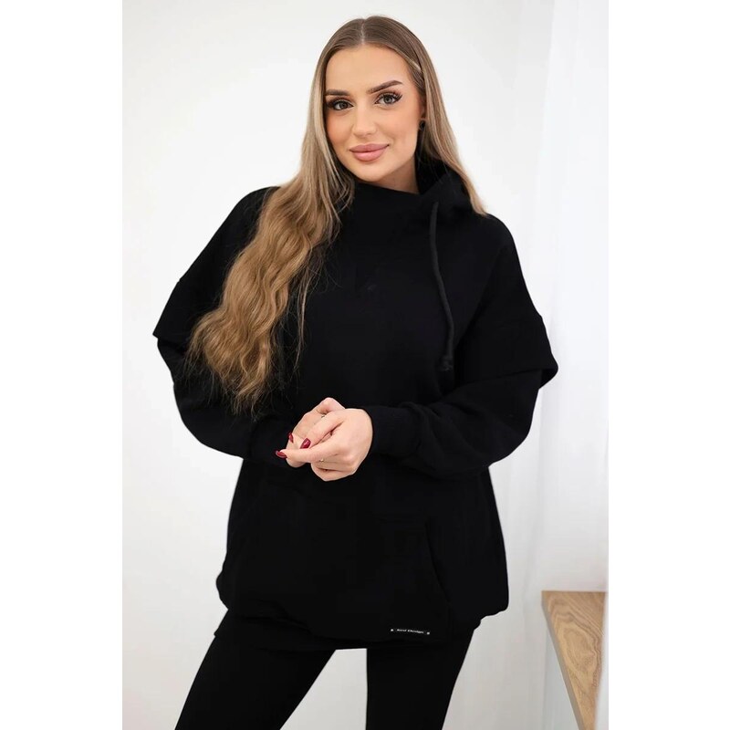 MladaModa Zateplená mikina s klokaním vreckom a kapucňou model 69426 36430753