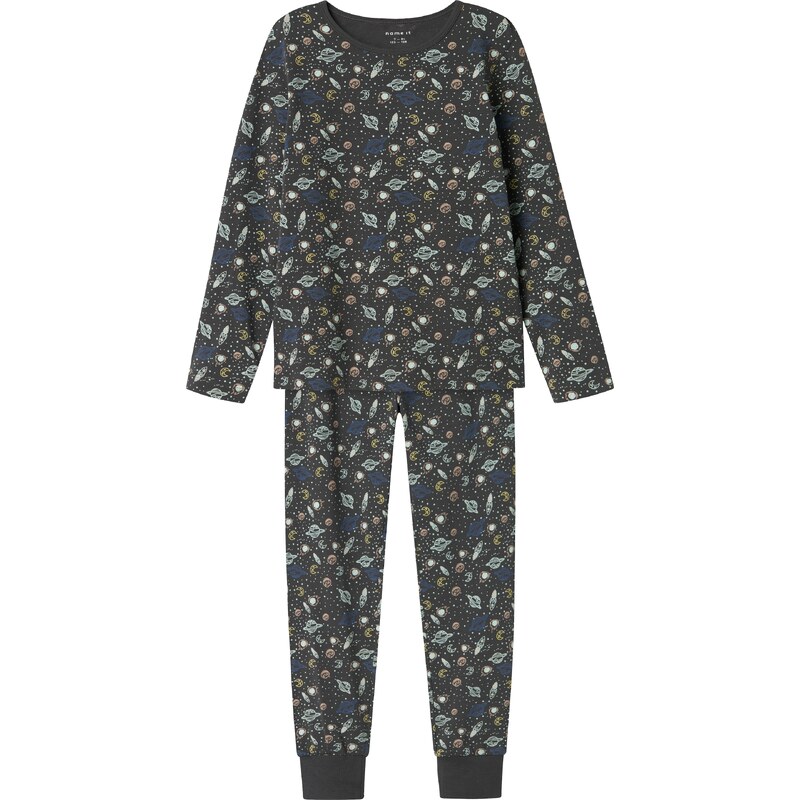 NAME IT Pyžamo IRON SPACE žltá / antracitová / mätová / šedobiela 61985057