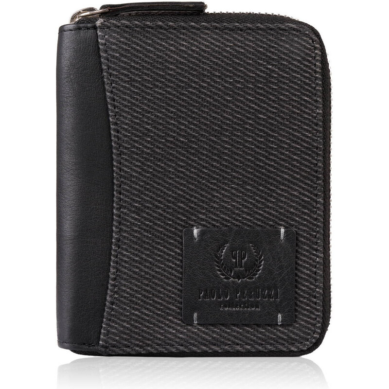 Paolo Peruzzi Pánska peňaženka na zips z prírodnej kože a bavlneného 61567882