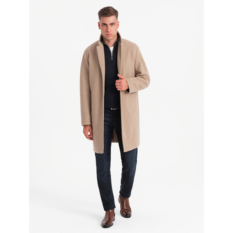 Ombre Mens lightweight single-breasted coat - beige 65534245