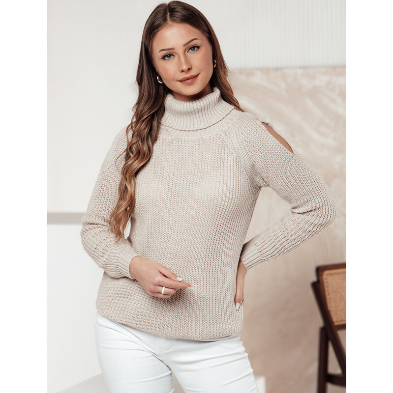 BASIC Béžový dámsky teplý rolák GOLFIVA MY2407 61575015