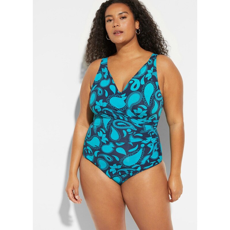 bonprix Sťahovacie jednodielne plavky v zavinovacom vzhľade, farba 66502087