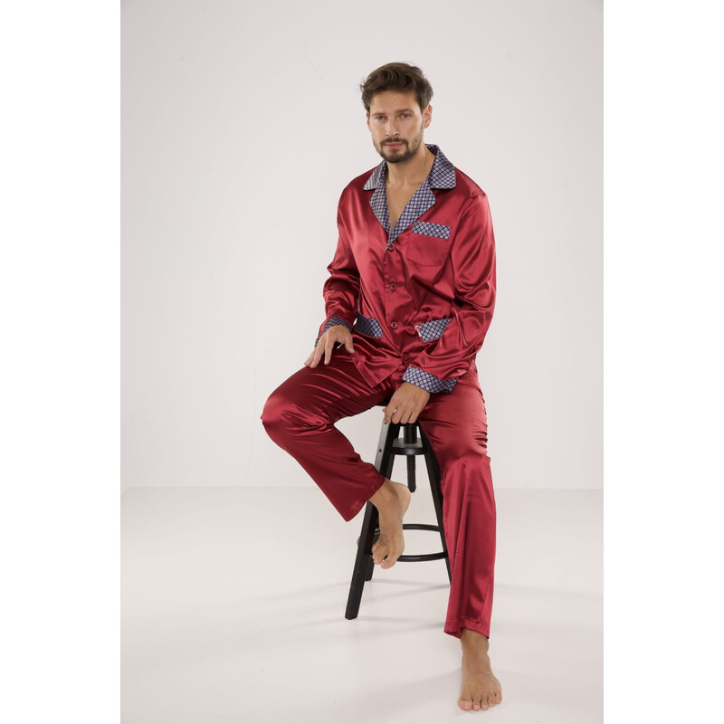 Pánske saténové pyžamo Satyna Adam 939 - De Lafense 49862265
