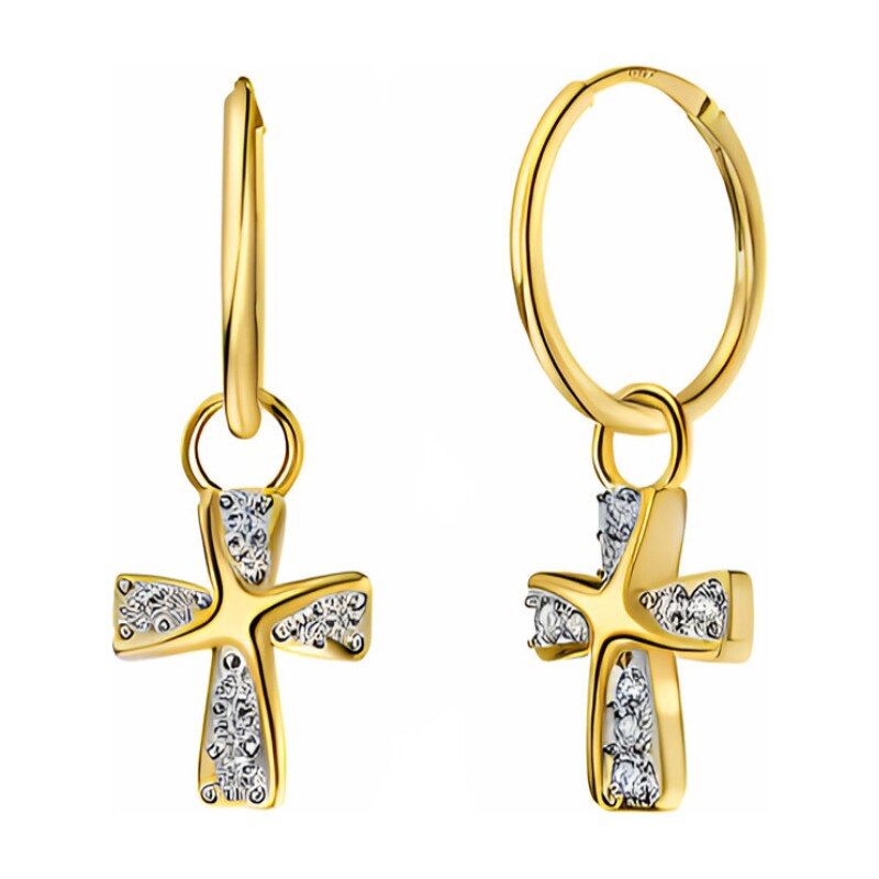 Olivie Kroužkové náušnice KŘÍŽEK GOLD 9318 65048759