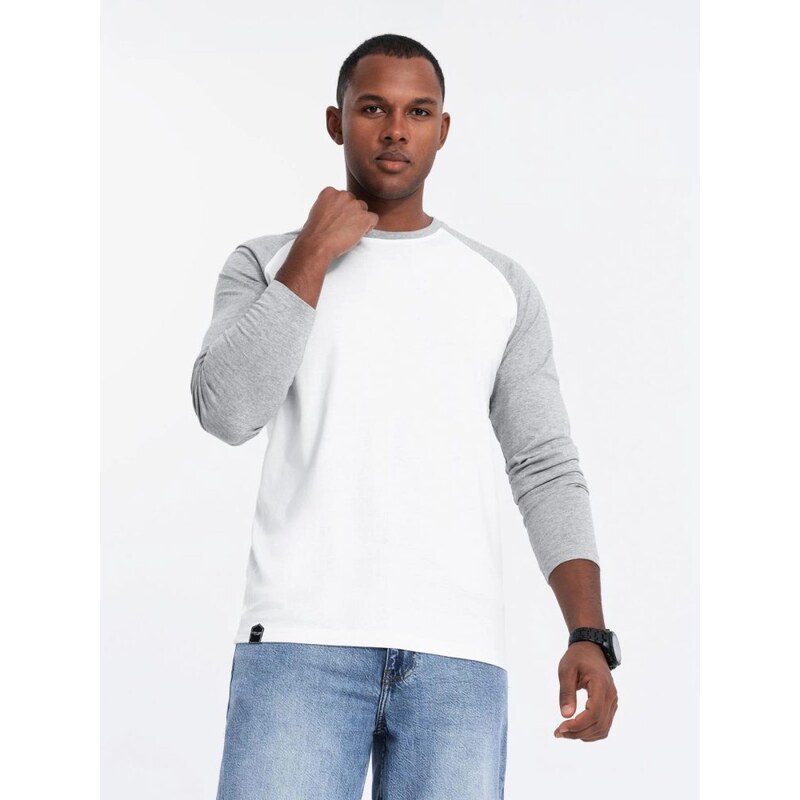 Ombre Clothing Trendy bielo-šedé pánske tričko V5 LSCL-0105 61592719