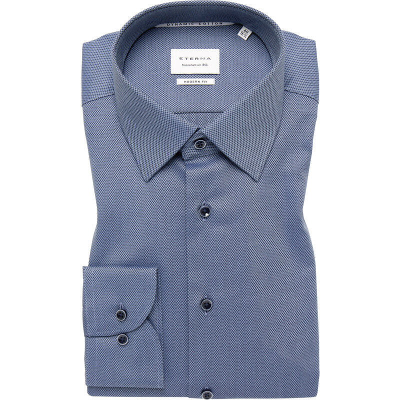 Pánska modrá košeľa ETERNA Modern fit s jemnou štruktúrou 61593175