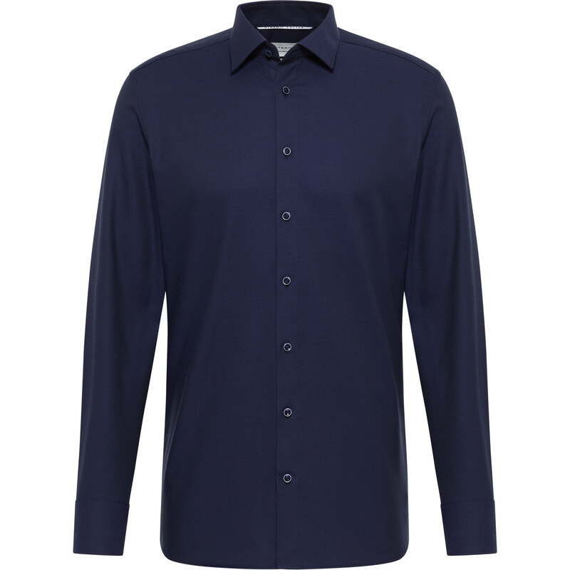 Pánska navy košeľa ETERNA Slim fit s jemnou štruktúrou 61593178