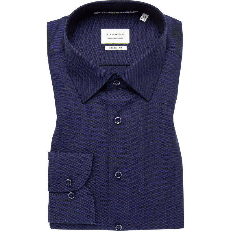 Pánska navy košeľa ETERNA Modern fit s jemnou štruktúrou 61593177