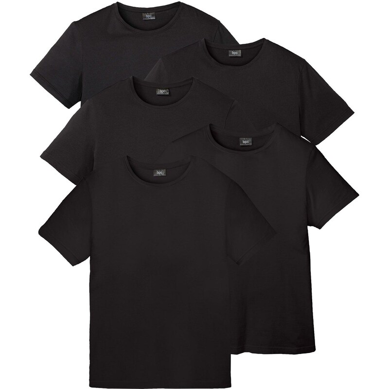 bonprix Tričko (5 ks v balení), farba čierna 61520593