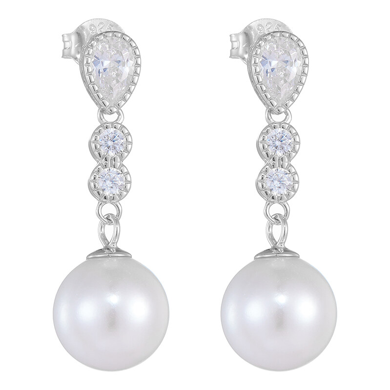 Olivie Svatební stříbrné náušnice PERLA 9323 65048763