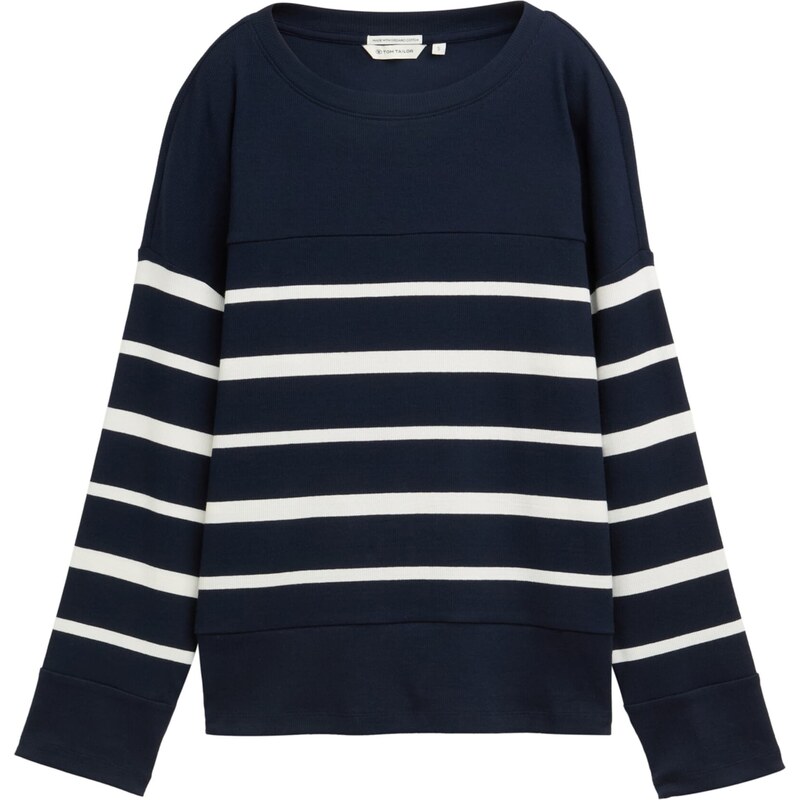 TOM TAILOR Tričko námornícka modrá / šedobiela 62225289