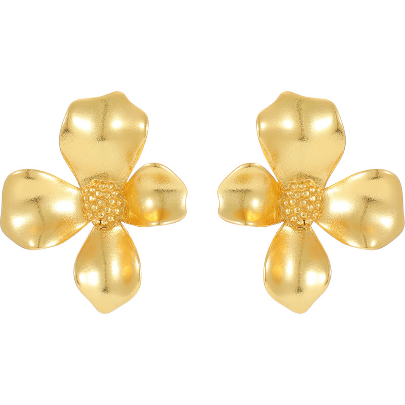 Olivie Stříbrné náušnice ZLATÝ KVĚT 9330 64818283